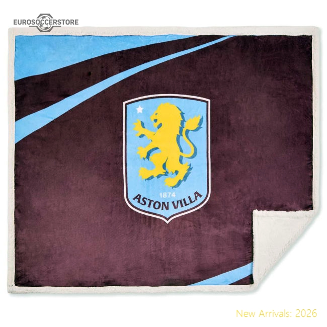 Classic Top-Grade Aston Villa FC Sherpa Premium Fleece Blanket