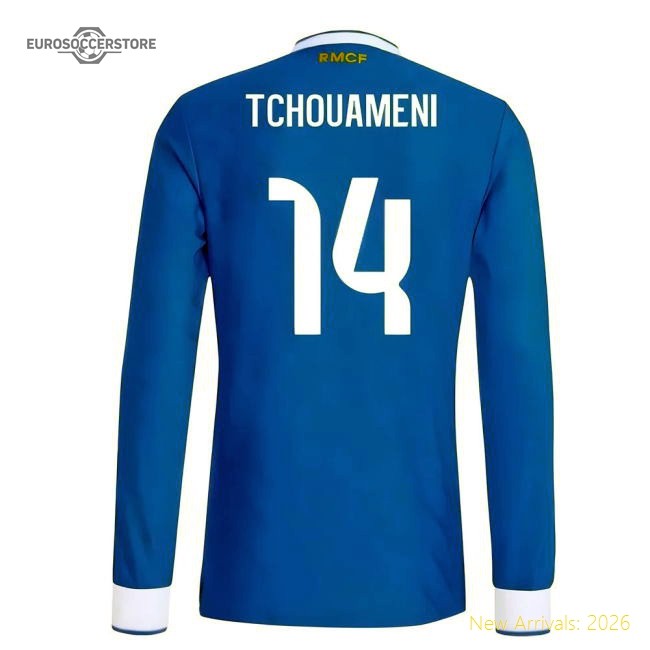 2025-2026 Real Madrid Authentic Long Sleeve Third Shirt (Tchouameni 14)
