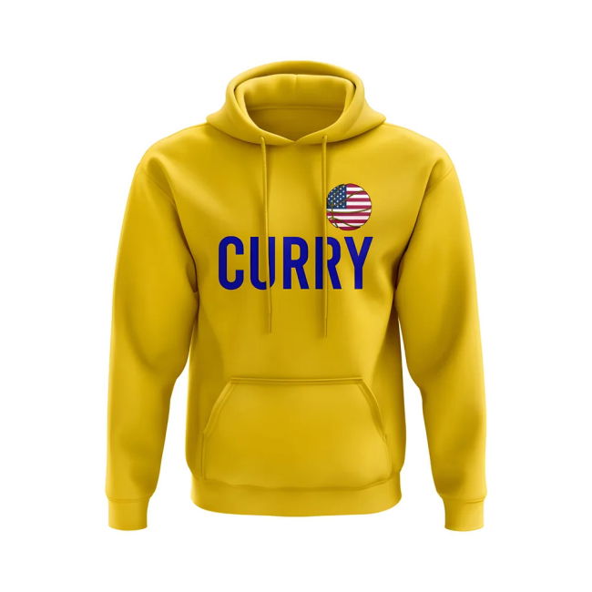 Tournament-Edition Pro-Grade Steph Curry Usa Name Hoody (Yellow)