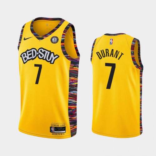 Nets Yellow Kevin Durant #7 Nike Jersey - Great Value NBA Fan Apparel