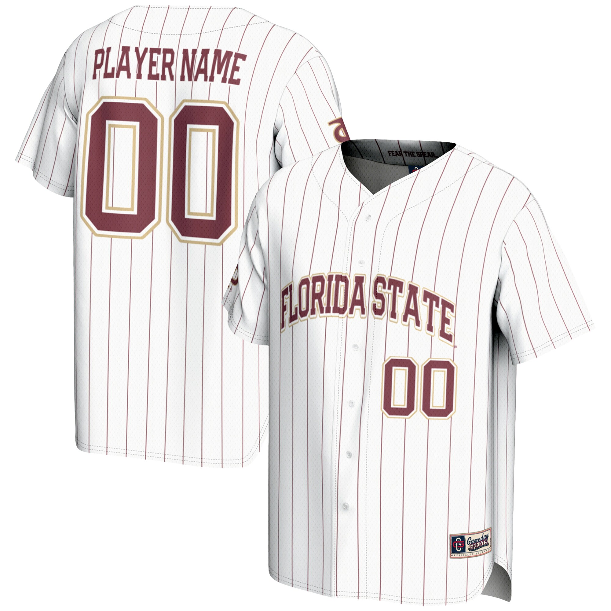 [DDG] Florida State Seminoles GameDay Greats NIL Pick-A-Player Lightweight Baseball Jersey - White