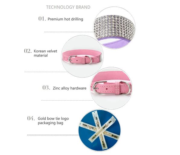 SparkleRuff Frenchie Rhinestone Collar – Soft Crystal Glitter with Zinc Alloy Buckle