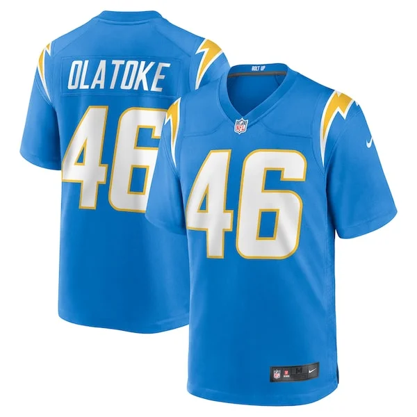 None Praise Olatoke Game Jersey - Blue | NFL Player Jersey | NFL Footb