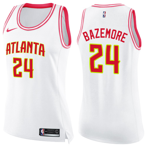 Hawks #24 Kent Bazemore Performance 2024 Icon NBA Jersey - White