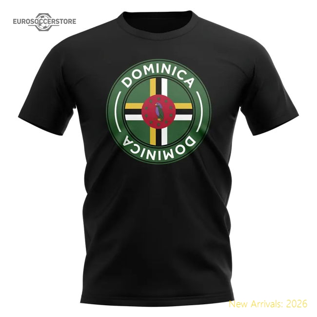 Dominica Football Badge T-Shirt (Black)