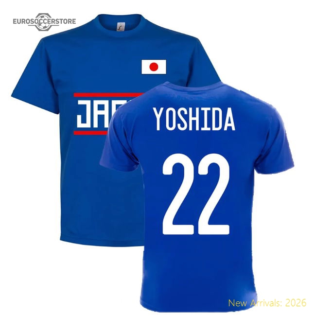 Japan National Team Team T-shirt - Royal (yoshida 22) - Supporter Edition