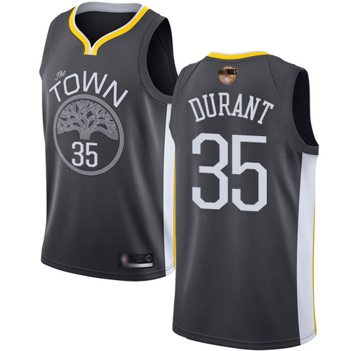GSW #35 Kevin Durant Durable 2019 Finals NBA Jersey - Gold Swingman