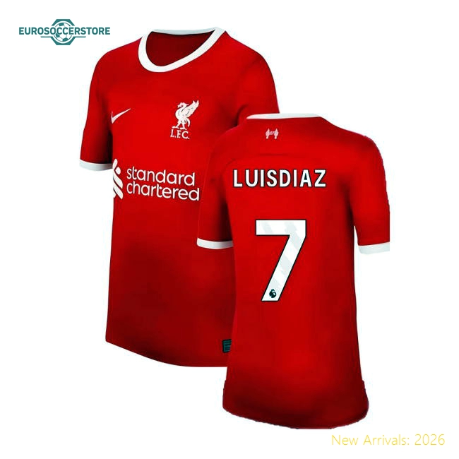 2023-2024 Liverpool Kids Durable Jersey Luis Diaz Climacool