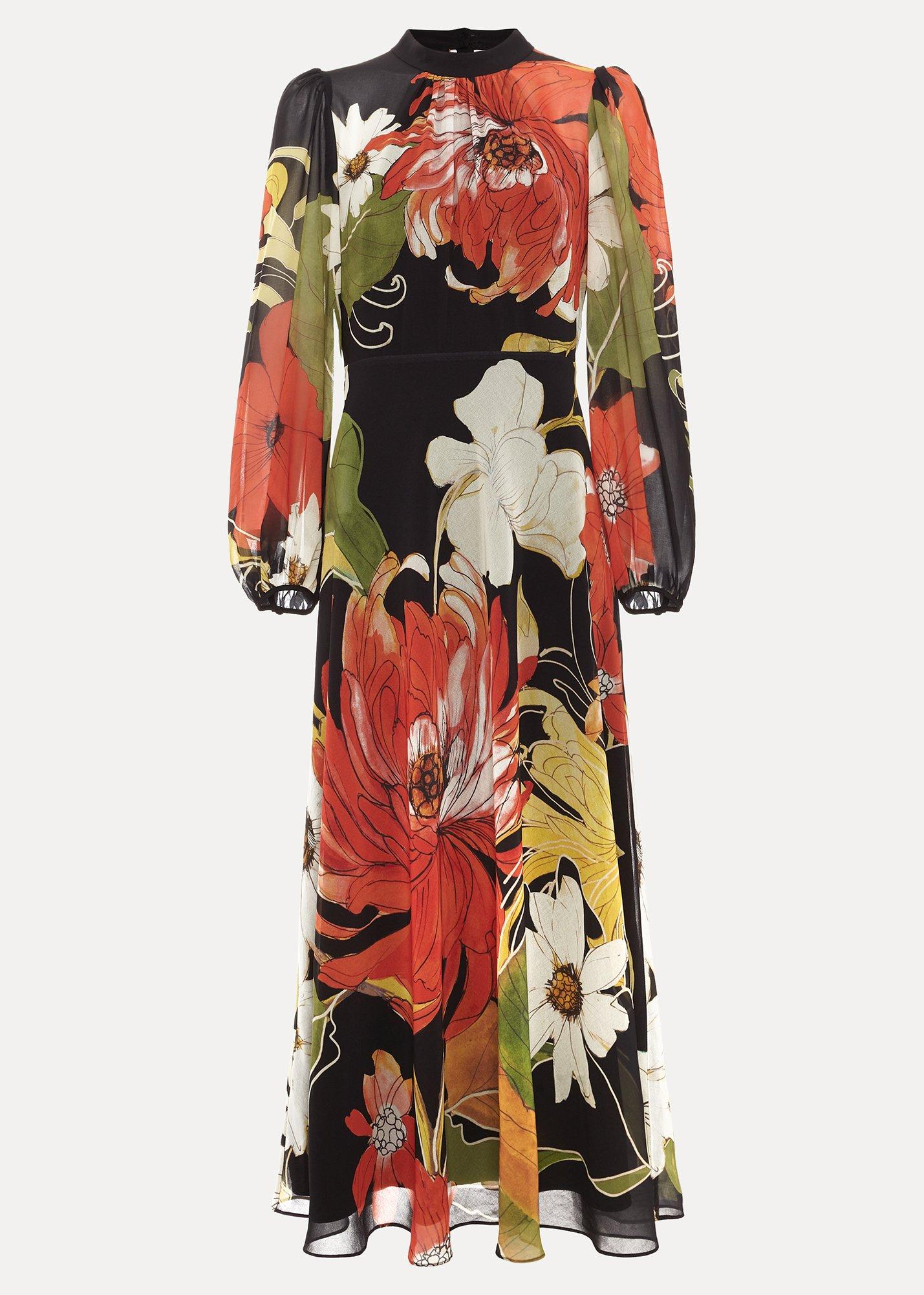 Petite Eve Floral Printed Midi Dress