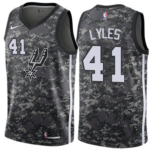 SA Spurs #41 Trey Lyles Professional 2018 City NBA Jersey - Black