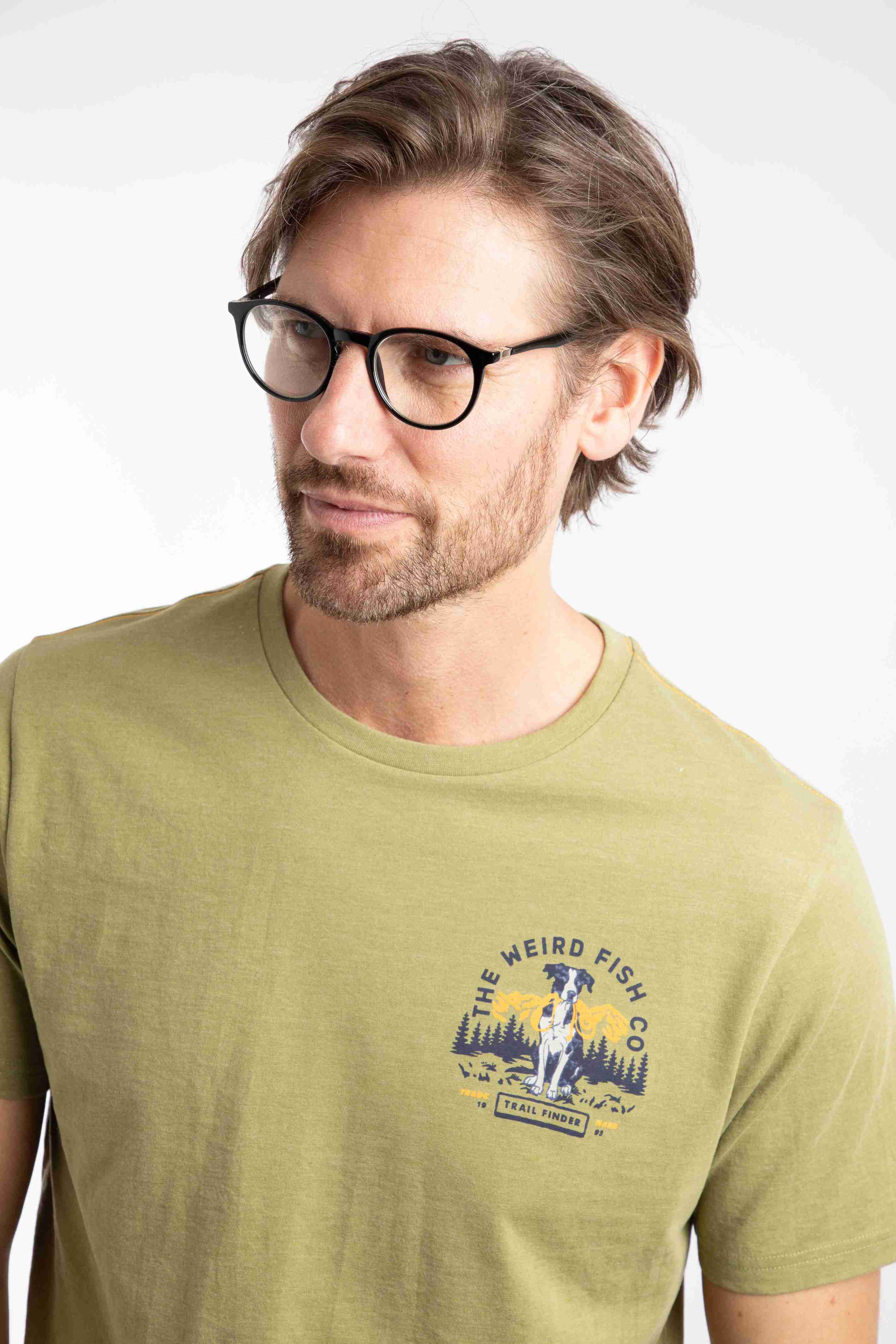 Dog Trails Back Print Graphic T-Shirt WashedOak