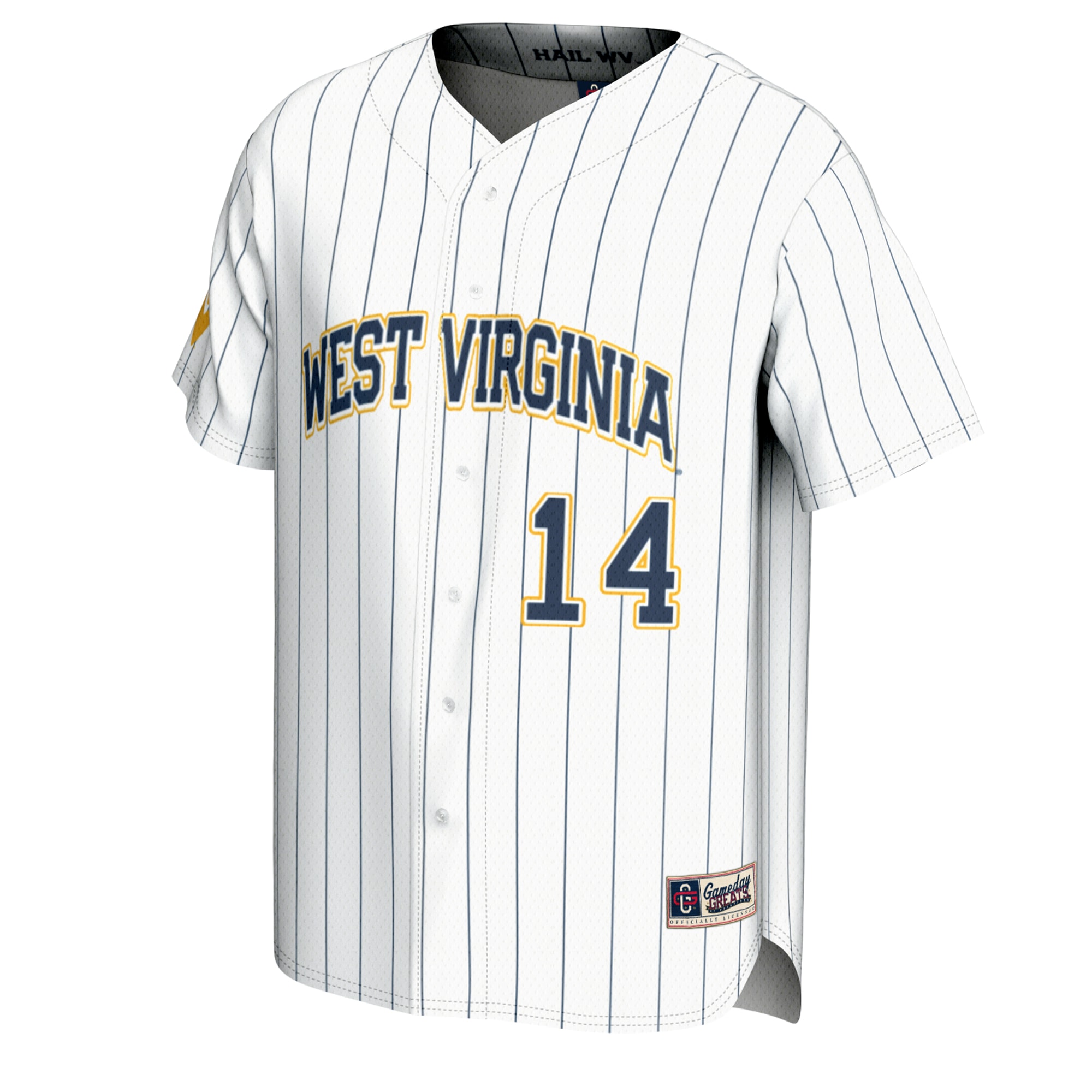 [NJP] West Virginia Mountaineers GameDay Greats Youth Lightweight Baseball Fashion Jersey - White