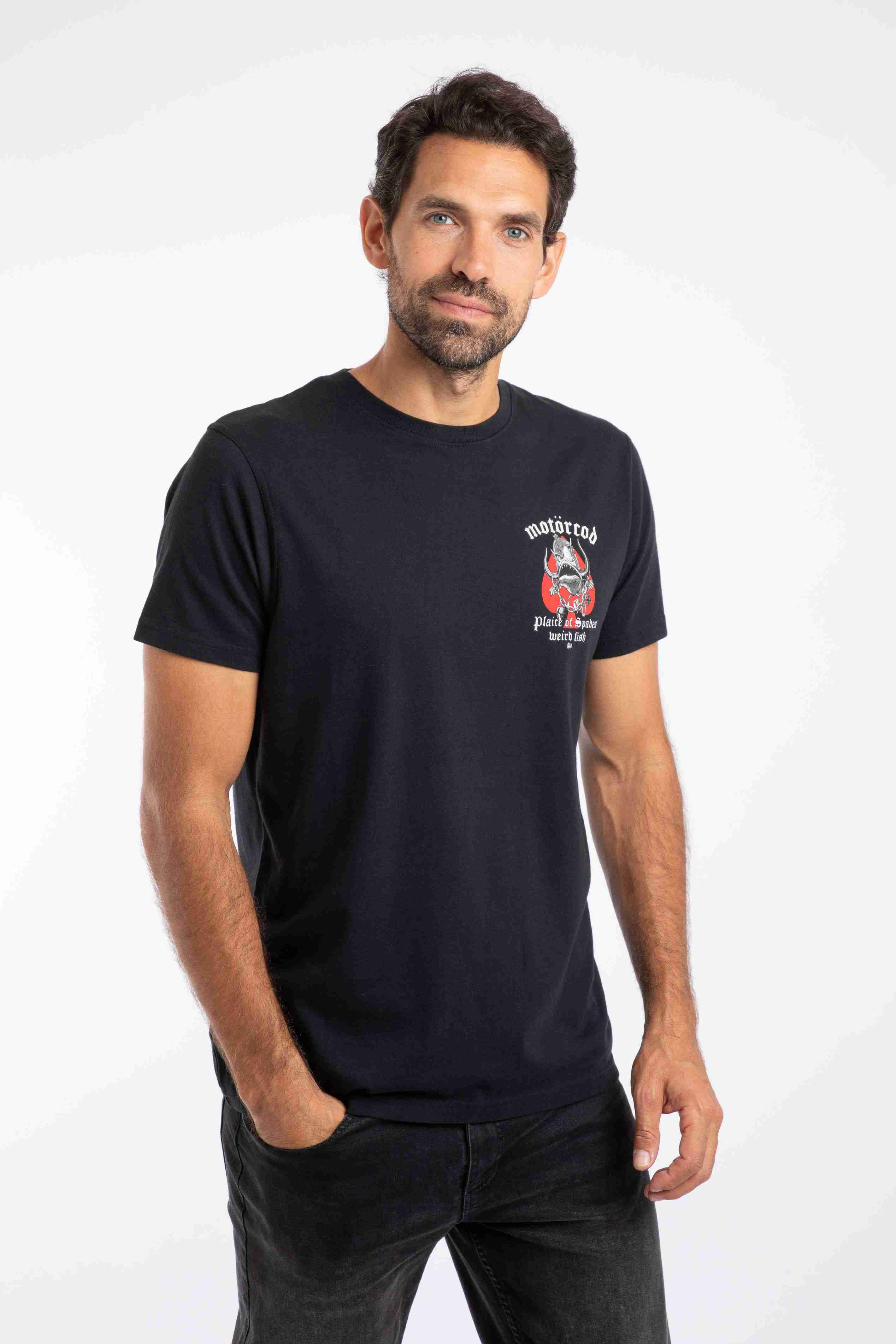 Motorcod Back Print Artist T-Shirt Black