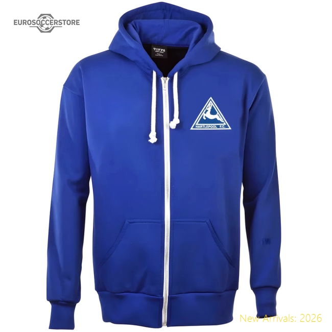 Hartlepool Fc Zipped Hoodie - Royal - Premium Quality - Collectors Item