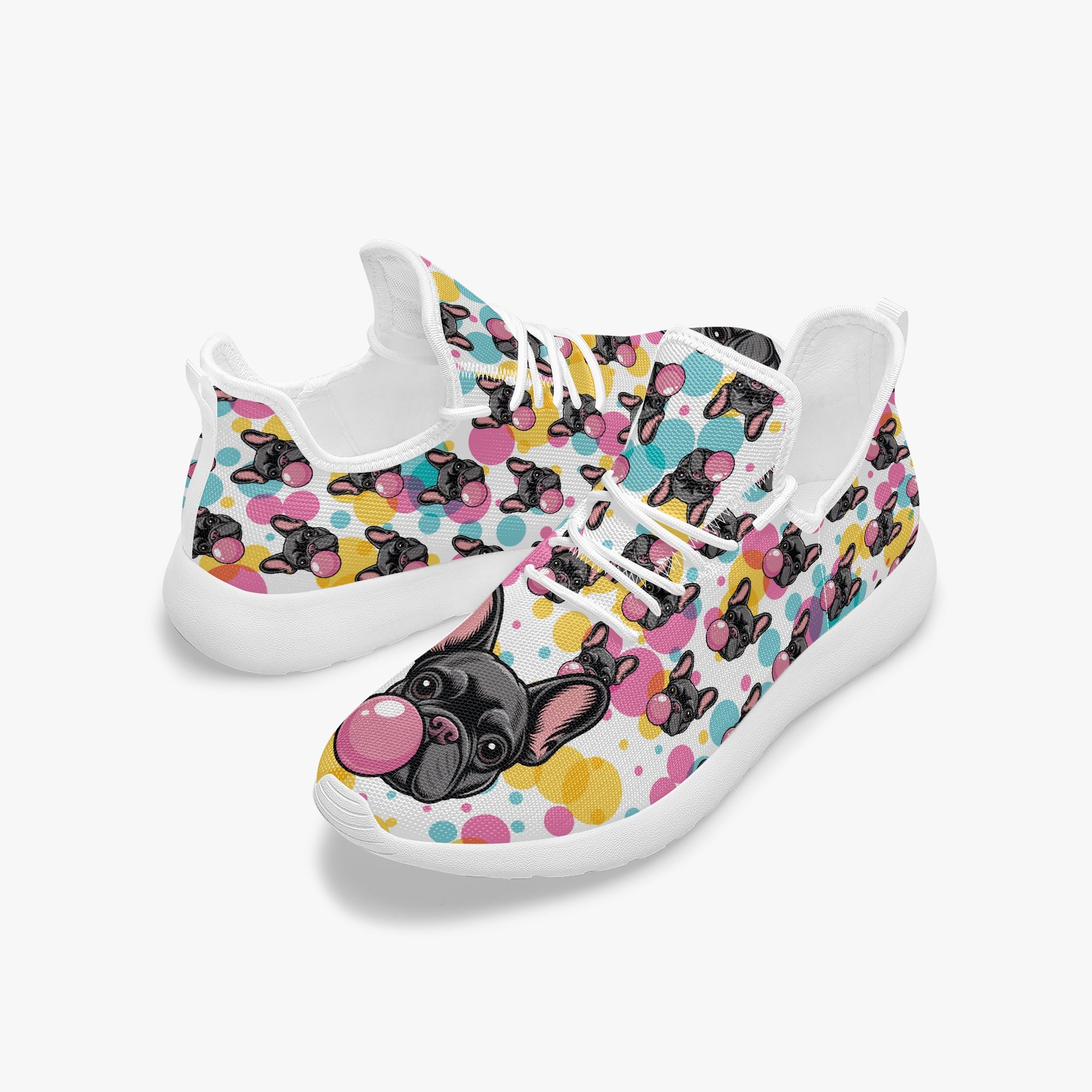 French Bulldog Lover Denim Classic Sneakers Stylish Walking Shoes