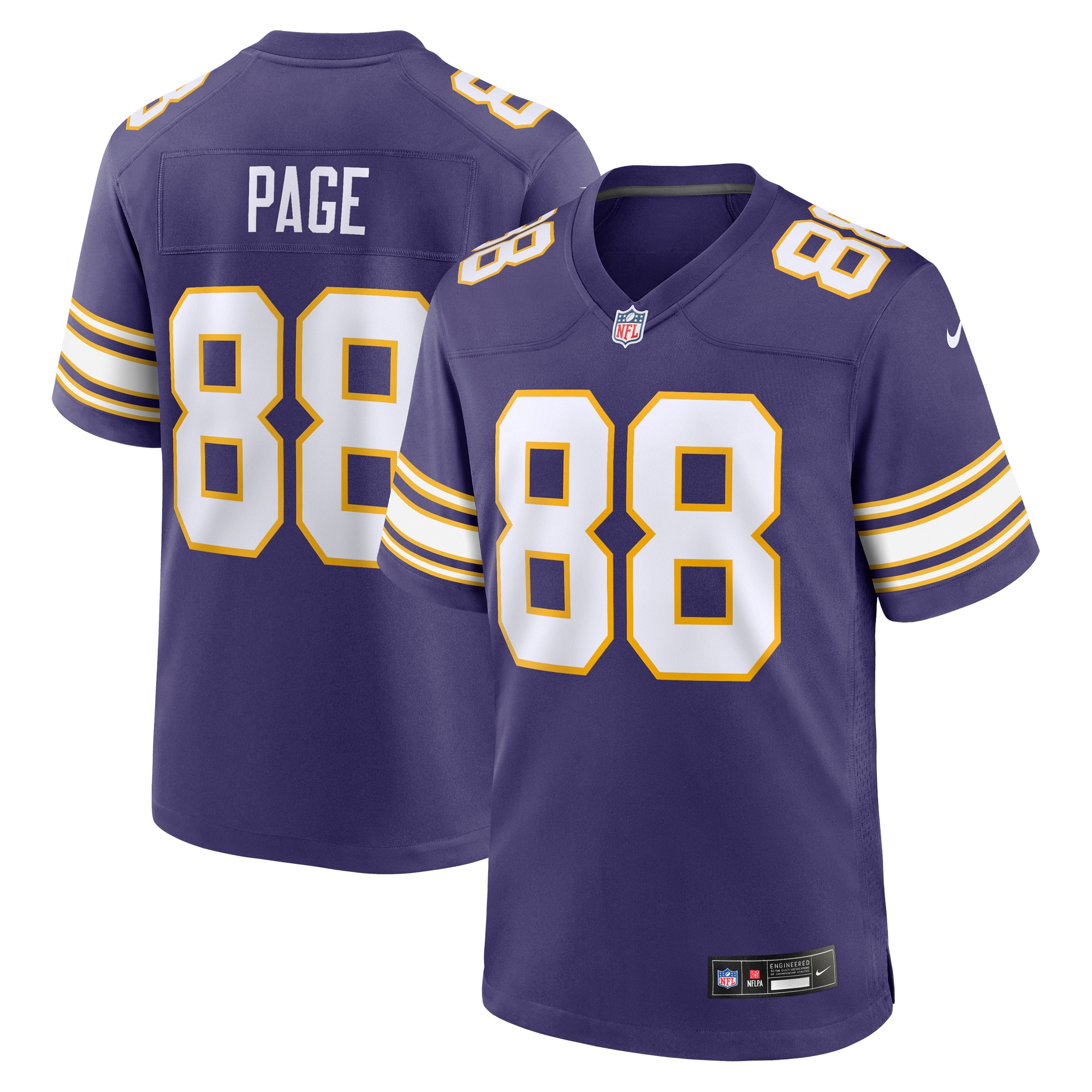 [LK] Alan Page Minnesota Vikings Retired Player Alternate Game Jersey - Purple