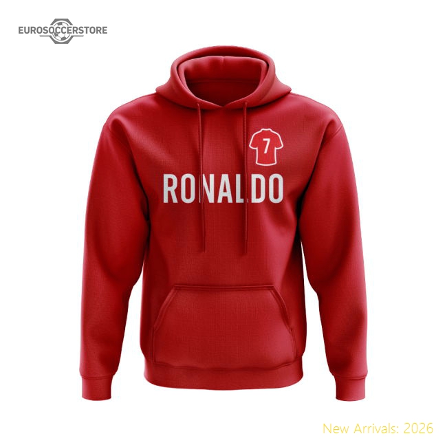 Top-Grade Superior Cristiano Ronaldo Man United Number Hoody Red