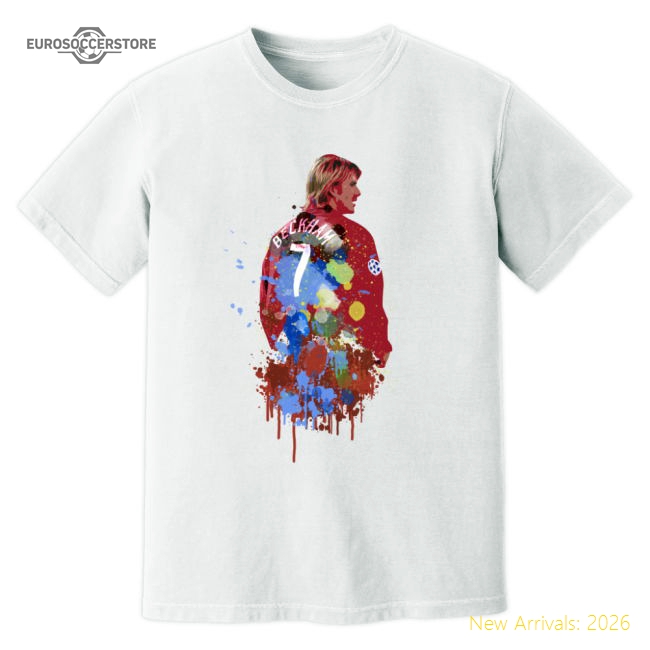 Elite United Art T-Shirt Official White David Beckham Man