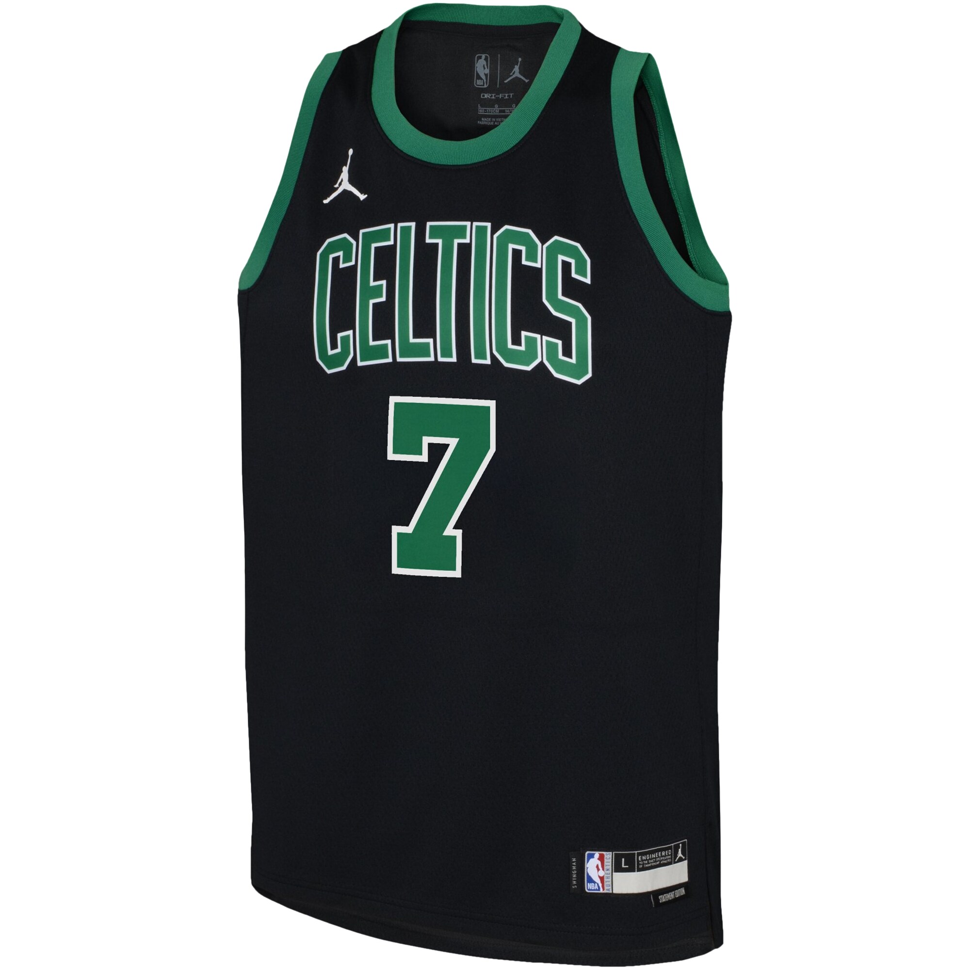 [SJH] Jaylen Brown #7 Boston Celtics Youth Swingman Jersey - Statement Edition - Black