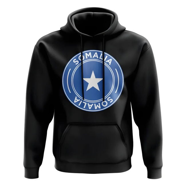 Exclusive-Design Fan-Favorite Somalia Football Badge Hoodie (Black)
