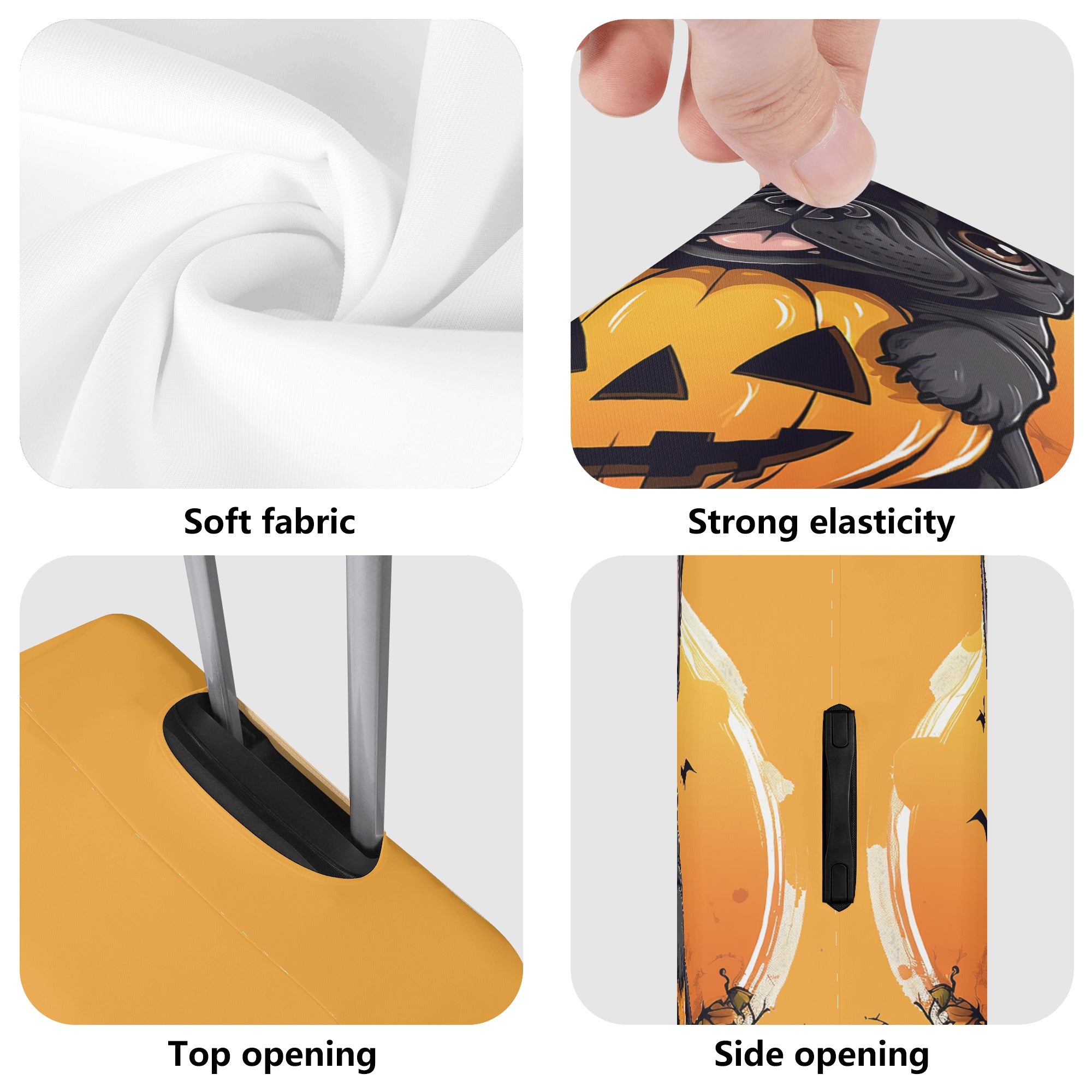 Safe Halloween Vibes - Frenchie Luggage Cover Winter Wear