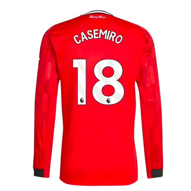 2025-2026 Man Utd Long Sleeve Home Top (Casemiro 18)