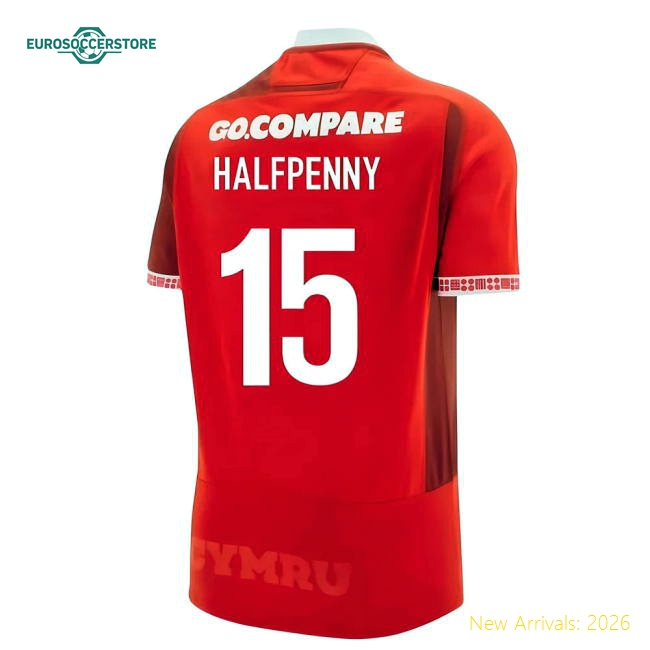 2025-2026 Wales WRU Home Rugby Shirt (Kids) (Halfpenny 15)