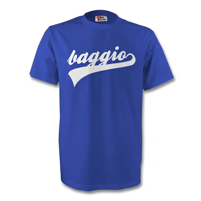Roberto Baggio Italy Signature Tee (Blue) Authentic Euro