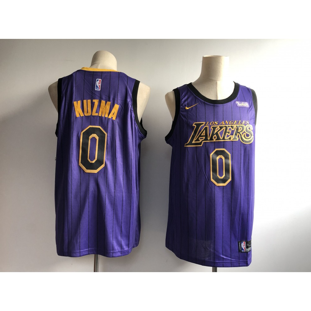 Men's Los Angeles Lakers #0 Kyle Kuzma Purple 2018/19 City Edition Swingman Stitched NBA Jersey
