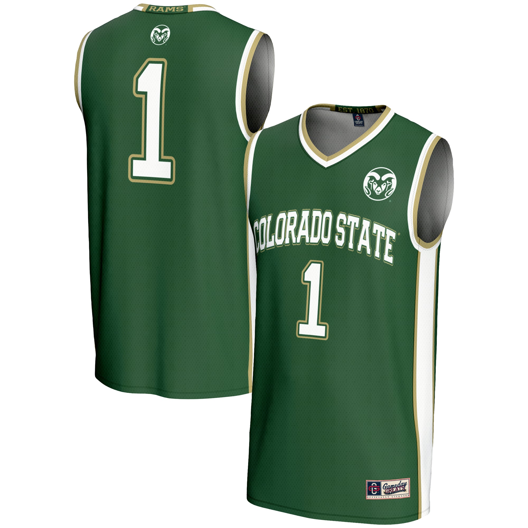 #1 Colorado State Rams GameDay Greats Lightweight Basketball Jersey - Green