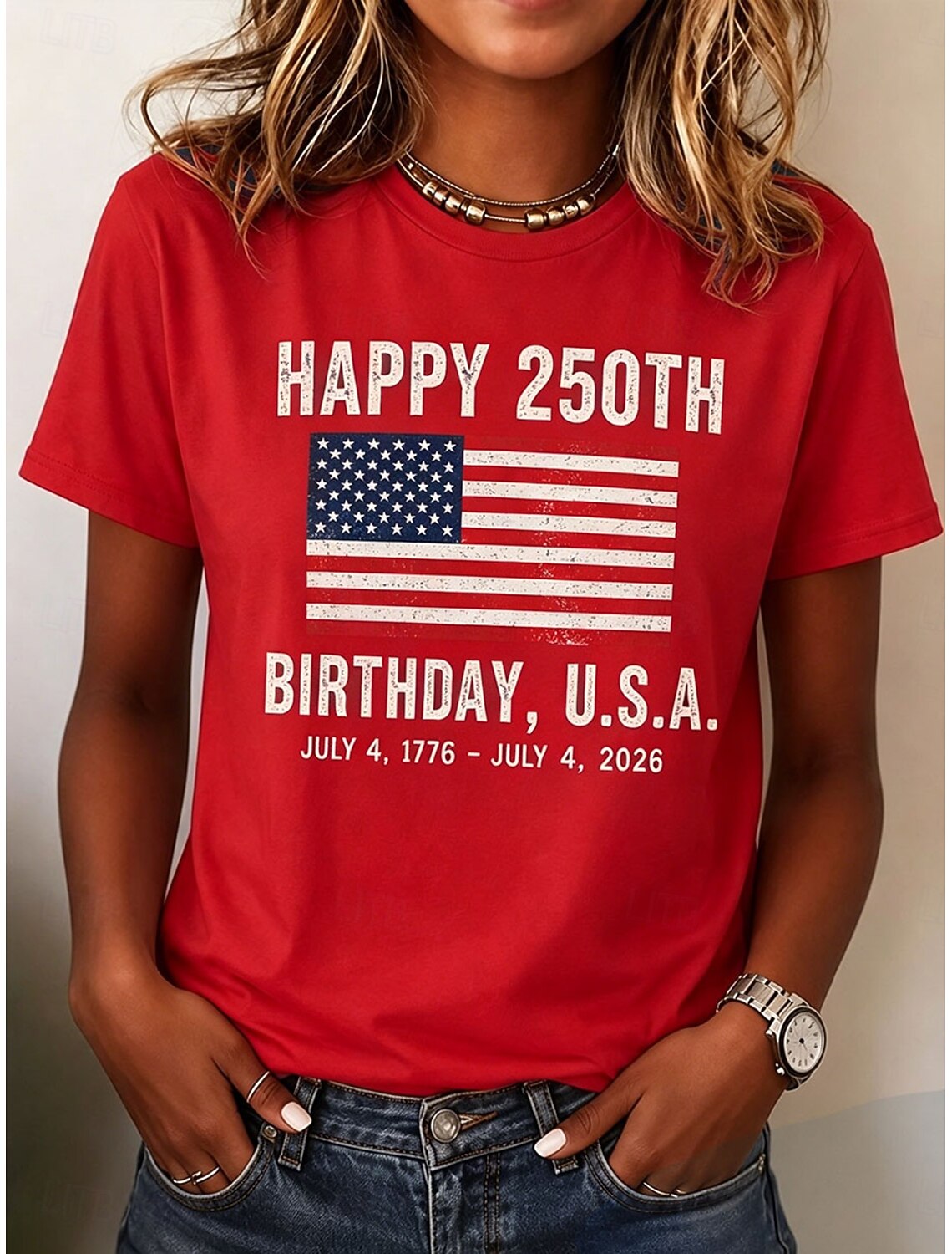 American Independence Day Women's T Shirt Print Graphic Letter American Flag Stylish Classic Casual Short Sleeve V Neck Regular Tops Casual Daily Blue White Gray Summer Spring