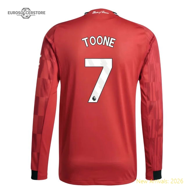 Outstanding 2025-2026 Man Utd Authentic Long Sleeve Home Shirt (too
