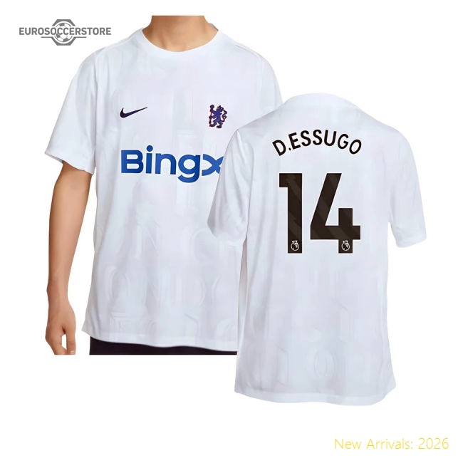 Official 2025-2026 Chelsea Academy Pro Pre-match Football Top (white