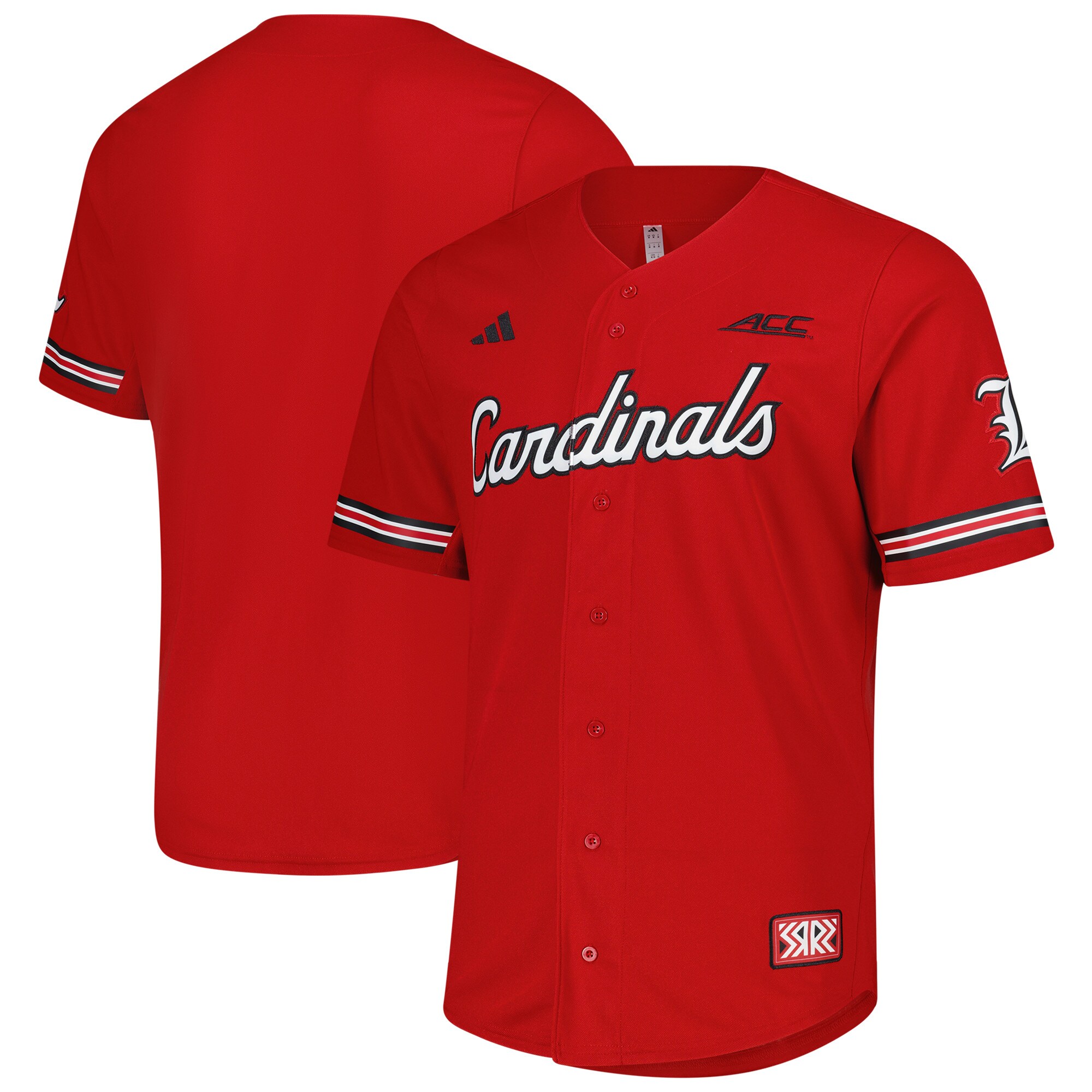 [DDG] Louisville Cardinals Reversible Retro Full-Button Baseball Jersey - Red