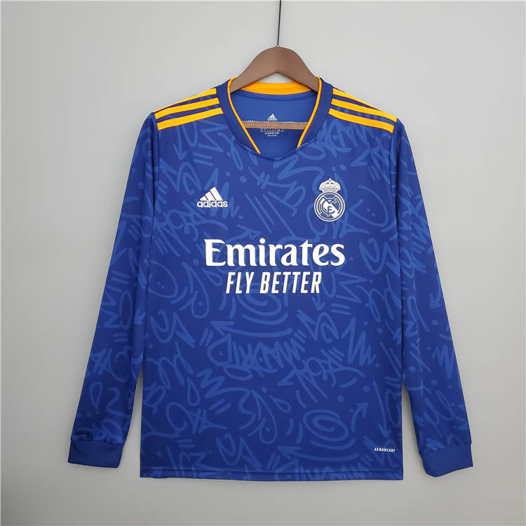 Professional Grade Real Madrid 21-22 Away Blue Soccer Jersey Football