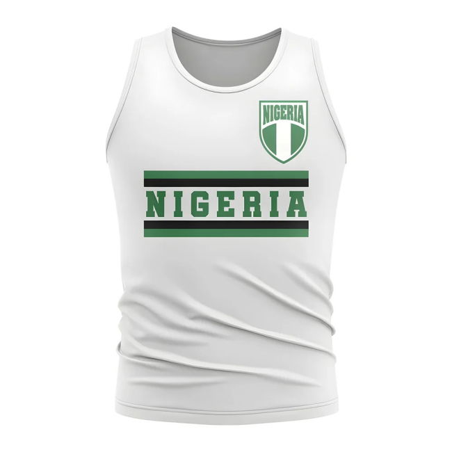 Pro-Grade Nigeria Core Football Country Sleeveless Tee (White)