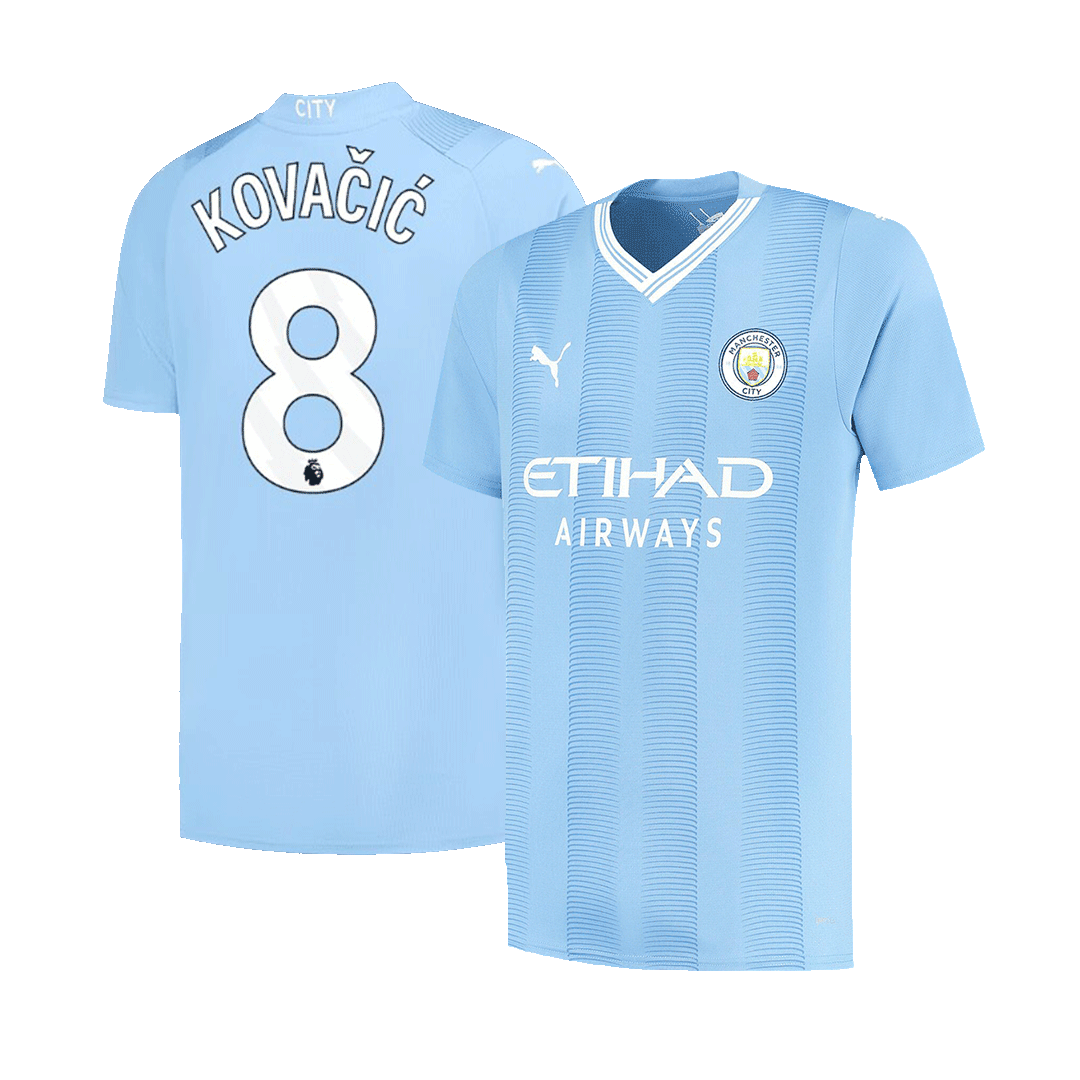 Kova?i? #8 Manchester City Home  Soccer Jersey 2023/24 Authentic Kit