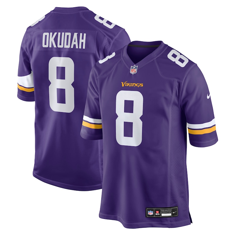 None Jeff Okudah MIN Vikings Modern Top-Grade Jersey Game Day Wear