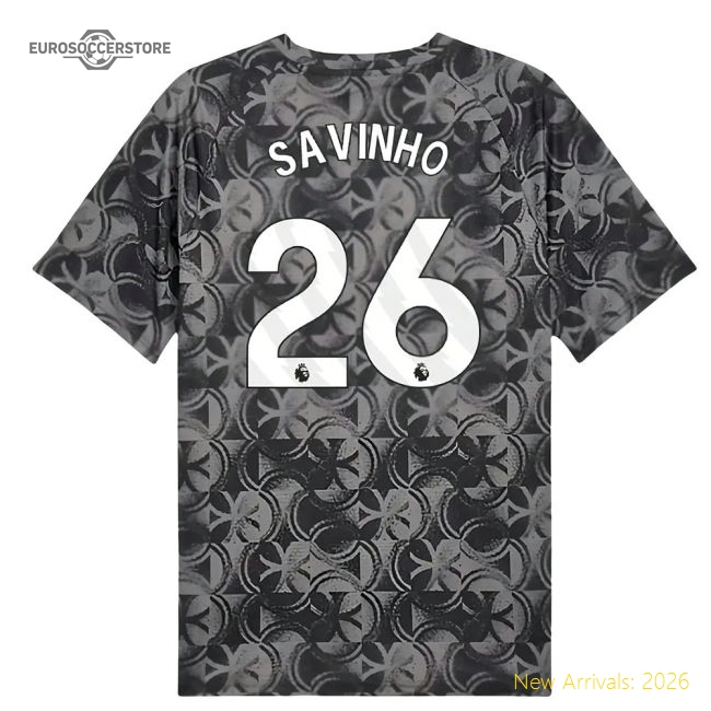 2025-2026 Man City Warm Up Jersey (Black) (Savinho 26)