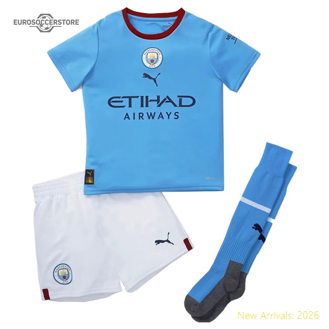 Authentic 2022-2023 Man City Home Mini Kit (haaland 9) - Premium
