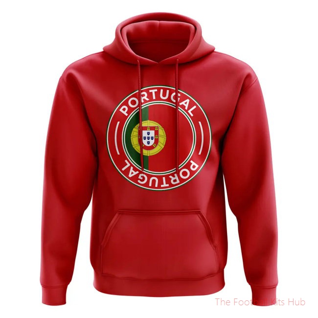 Men Portugal Football Badge Hoodie (Red) UEFA Euro