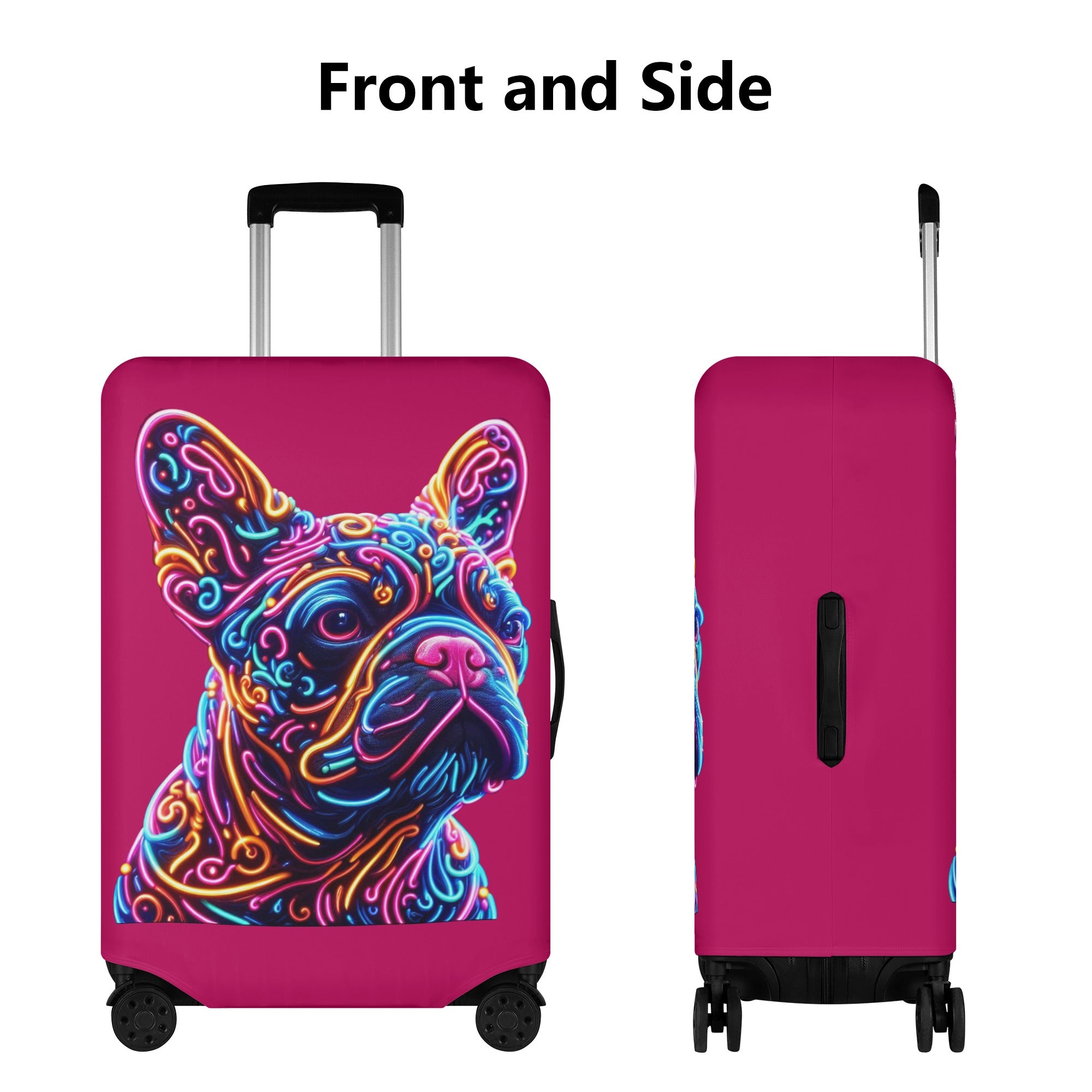 Culture-Inspired Neon Style - Luggage Cover for Dog Owners Durable