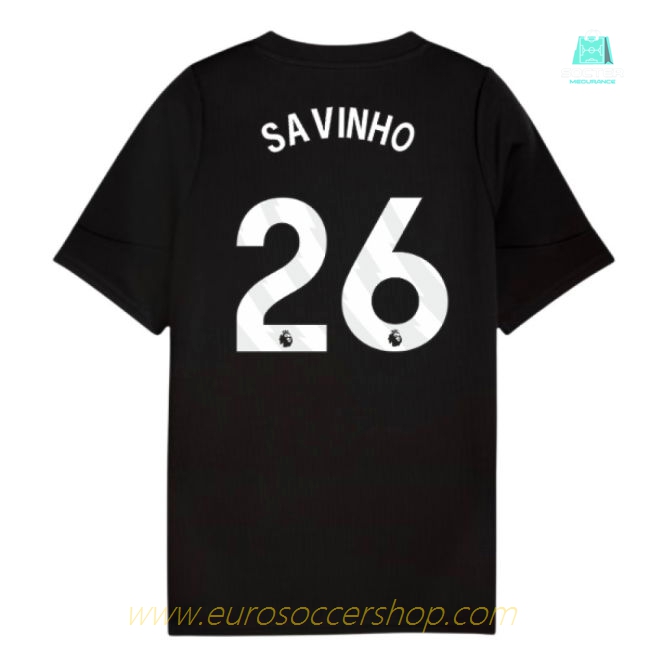 2025-2026 Man City Training Jersey (Black) - Kids (Savinho 26)