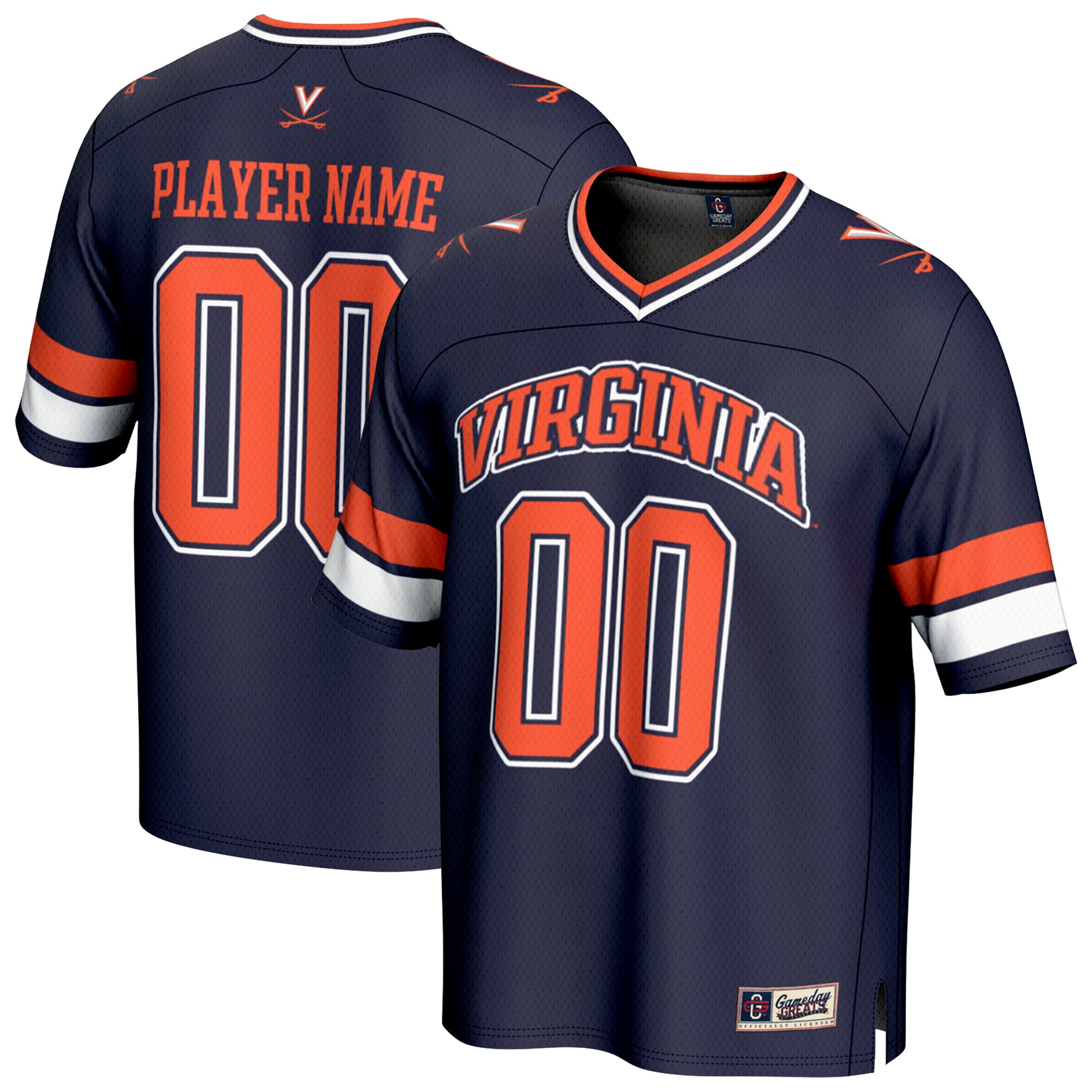 [NJP] Virginia Cavaliers GameDay Greats Youth NIL Pick-A-Player Football Fashion Jersey - Navy