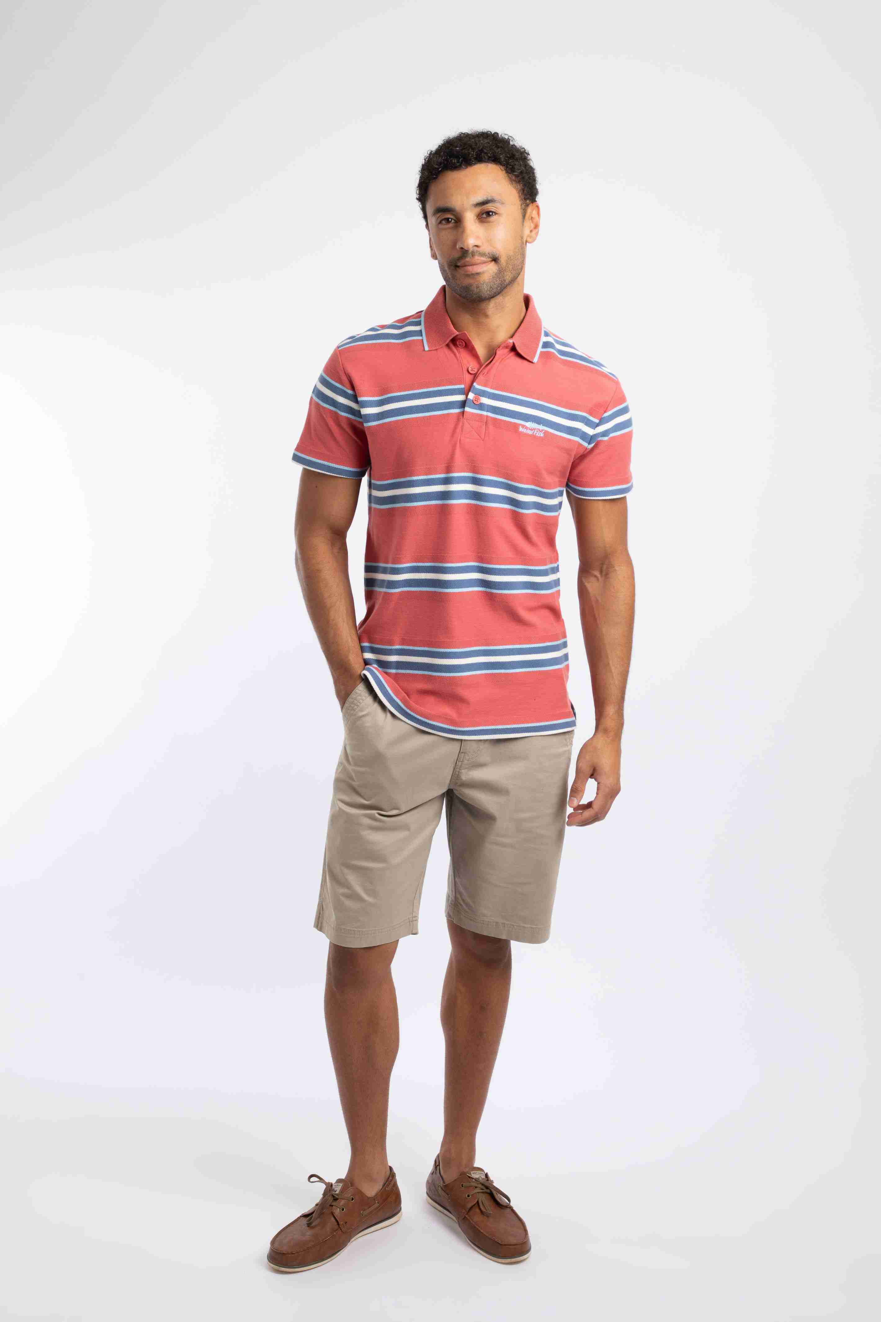 Dent Block Stripe Polo Shirt Nantucket
