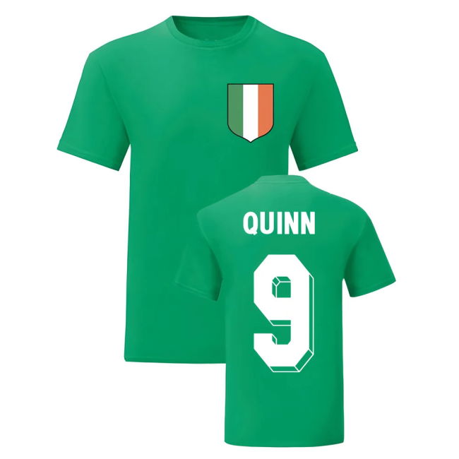 Niall Quinn Ireland National Hero Tee (Green) Authentic