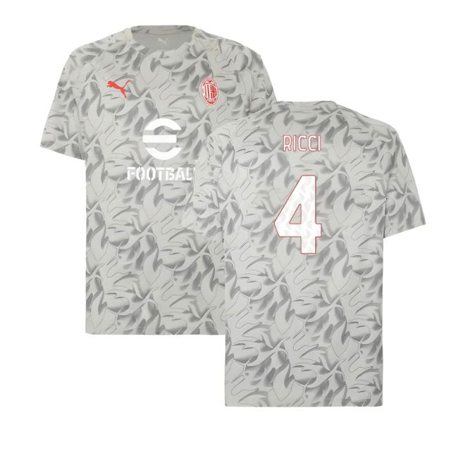 Original 2025-2026 AC Milan Italian Football Home Shirt (Ricci 4)