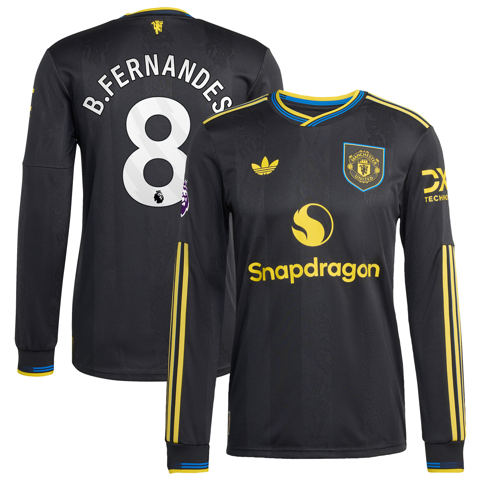 [SJH] Bruno Fernandes Manchester United 2025/26 Third Authentic Long Sleeve Player Jersey - Black