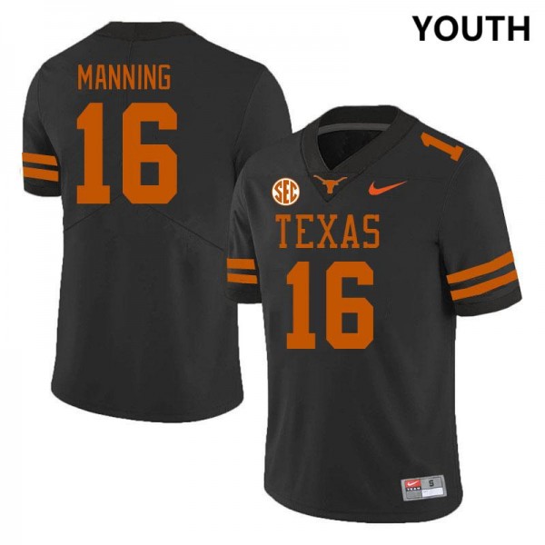 Youth(kids) Texas Longhorns #16 Arch Manning Hook Em Jersey