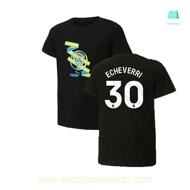 2024-2025 Man City ftblCulture Tee (Black) (Echeverri 30)